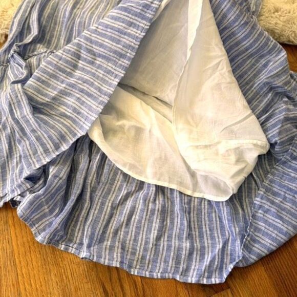 Rails Everly Ludlow Stripe Linen Blend Long Sleeve Dress Blue Size S - Picture 9 of 12